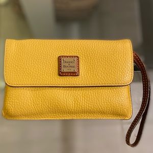 Dooney & Bourke Pebble Leather Wristlet (yellow)